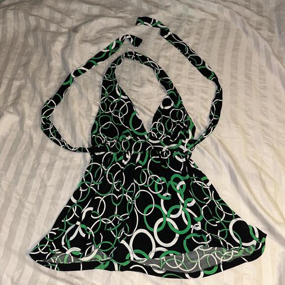 Slinky halter top green black white size large from rampage - Picture 4 of 8